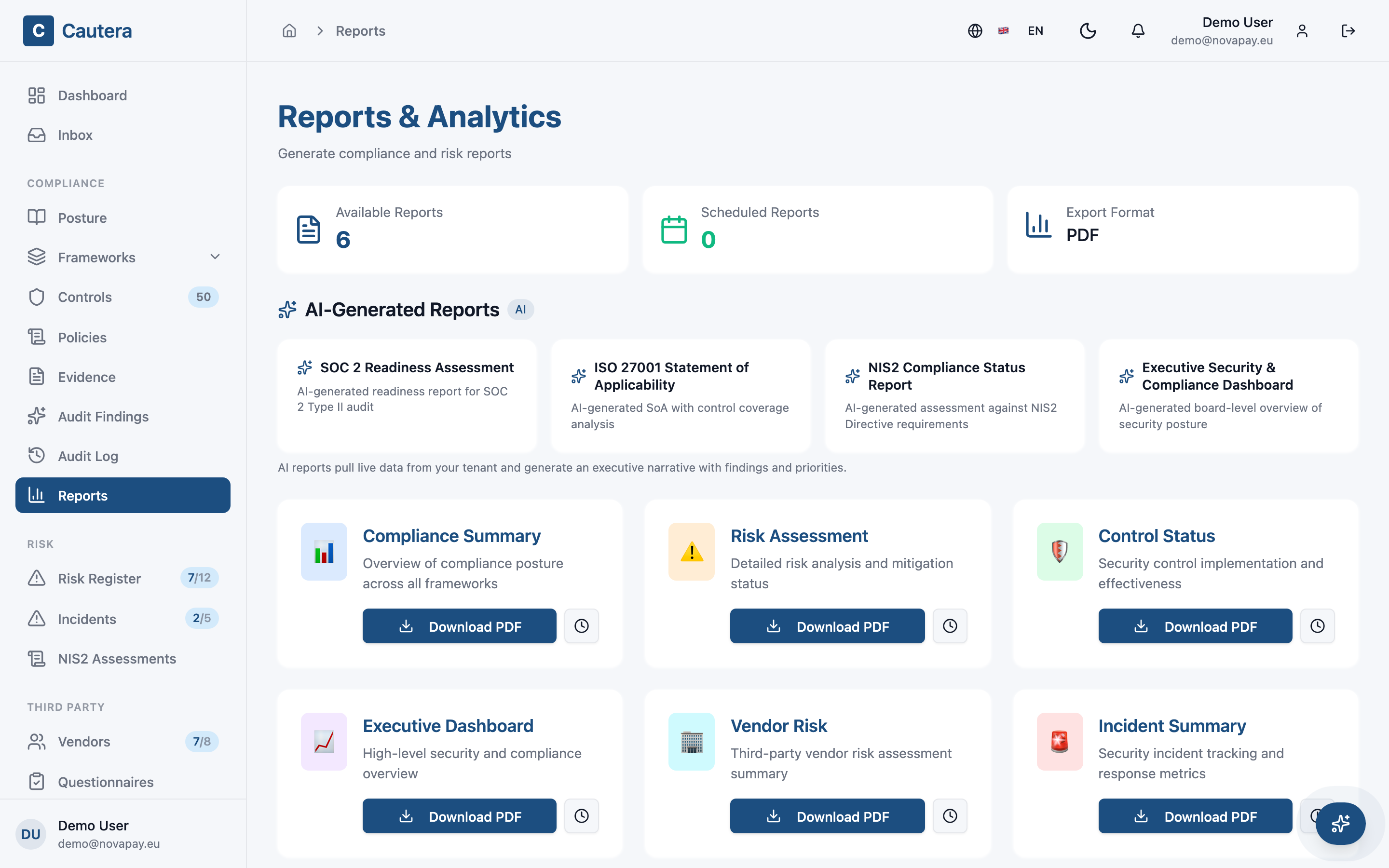 Screenshot — Evidence & Audit